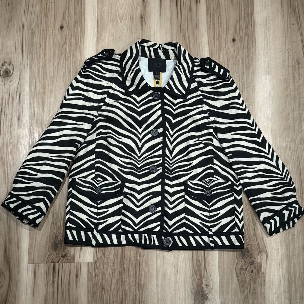 J. Crew Collection Zebra Button Up Blazer Women’s 12